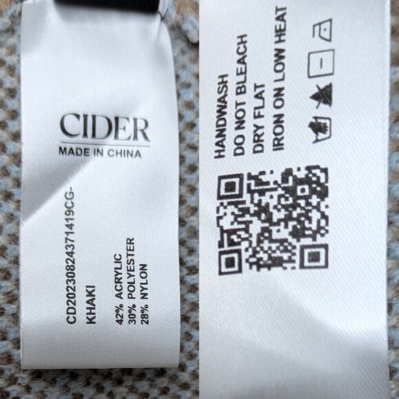 Cider Khaki Argyle Knit Grandpa Cardigan Sweater V-Neck Preppy Aesthetic M NWT - Picture 9 of 9